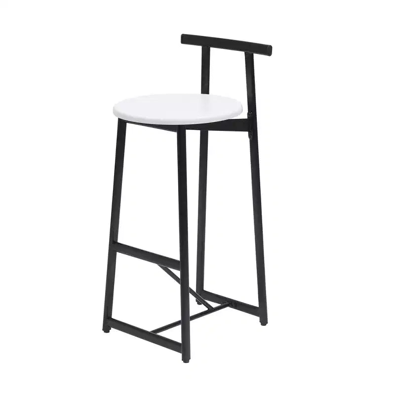 Tabourets de bar en métal hauteur comptoir avec dossier pour salle à manger pub Noir Blanc