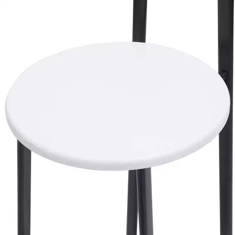 Tabourets de bar en métal hauteur comptoir avec dossier pour salle à manger pub Noir Blanc