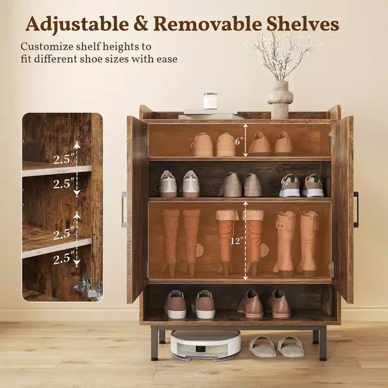 Meuble à chaussures 5 niveaux pour entrée avec portes