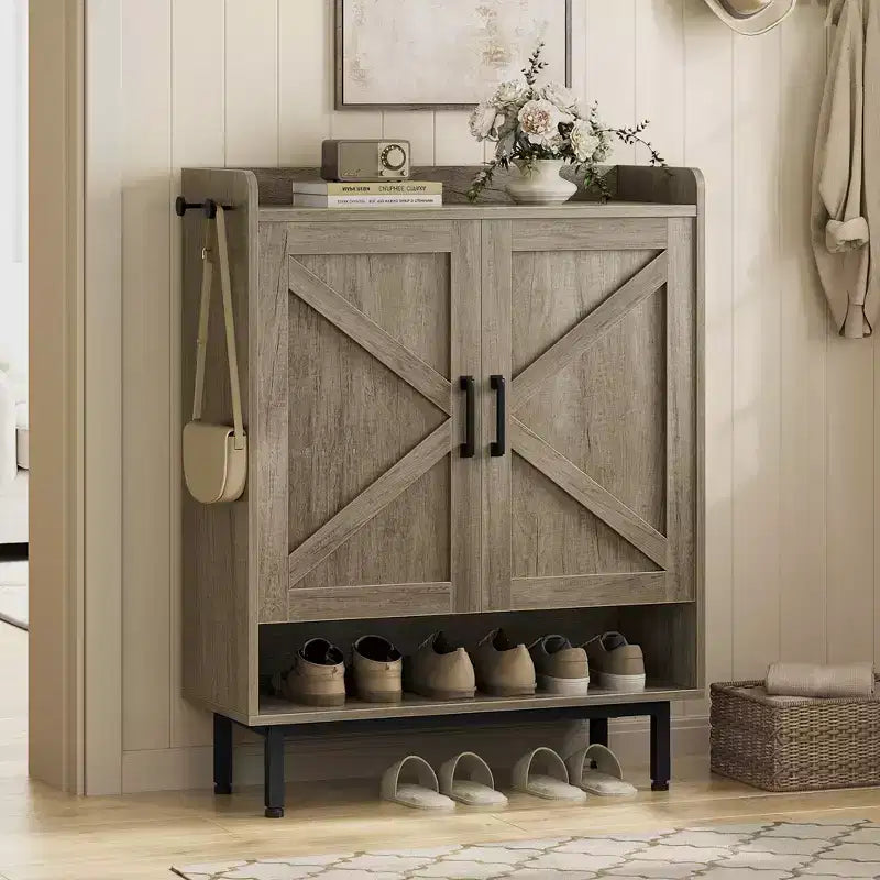 Meuble à chaussures 5 niveaux pour entrée avec portes
