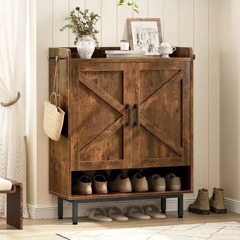 Meuble à chaussures 5 niveaux pour entrée avec portes
